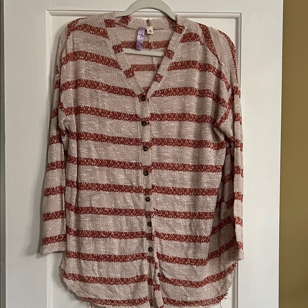 Alya Orange and Cream Knit Top